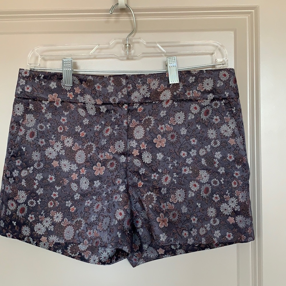 LOFT Jacquard Purple Floral Shorts